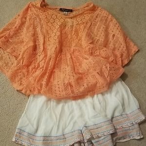 NWT Dillards peach poncho top
